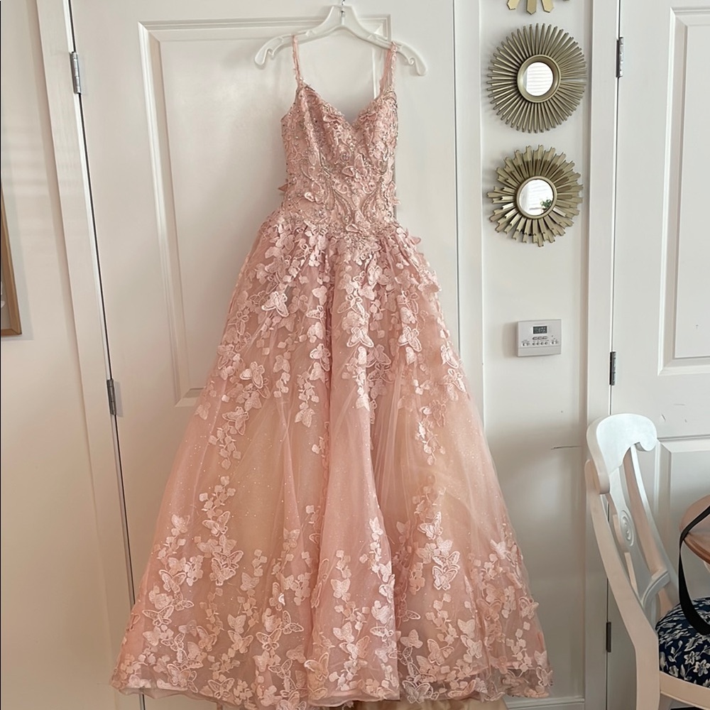 Elegant Pink Floral Gown